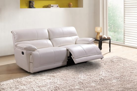 white 3 seater recliner